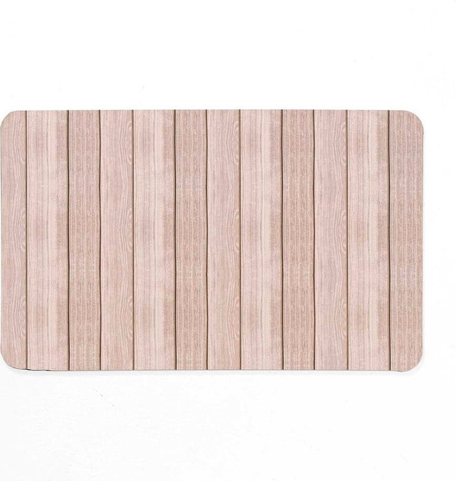 Hnědá gumová koupelnová předložka 50x80 cm Calista – douceur d'intérieur