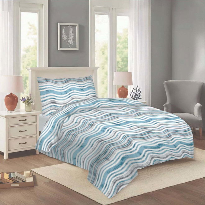 Modré bavlněné povlečení na jednolůžko 140x200 cm Jasana – Cotton House