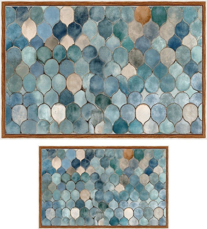 Modré koupelnové předložky v sadě 2 ks 60x100 cm – Foutastic