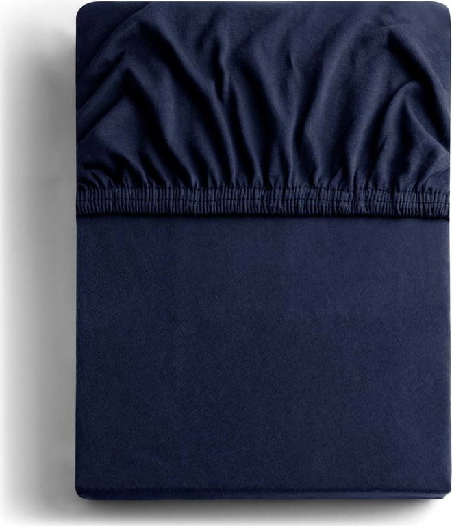 Tmavě modré napínací prostěradlo jersey 200x200 cm Amber – Restilo
