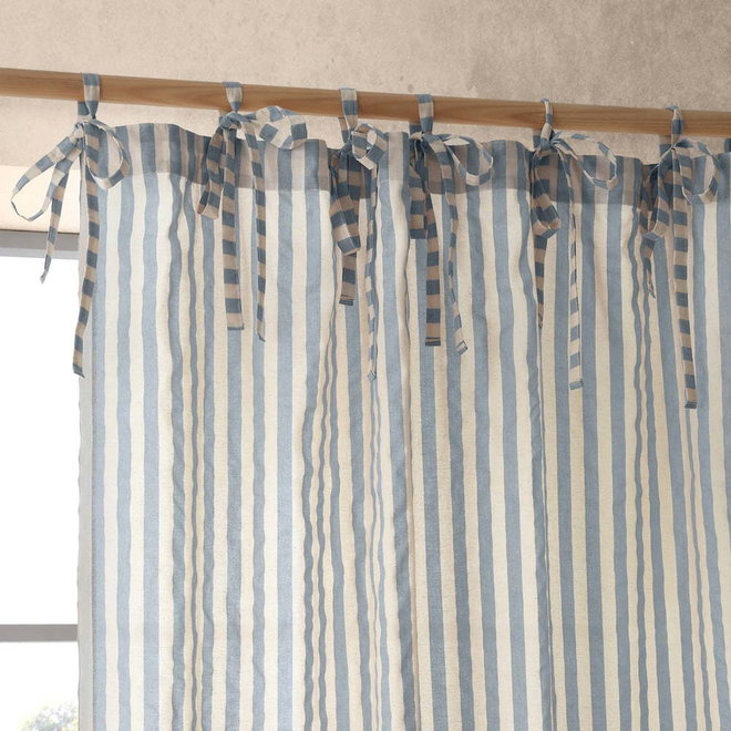 Modrá záclona 140x229 cm Zanzibar Stripe – Pineapple Elephant