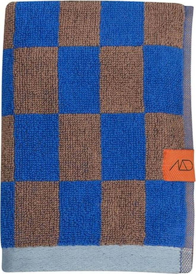 Modro-hnědá osuška z bio bavlny 70x133 cm Retro – Mette Ditmer Denmark