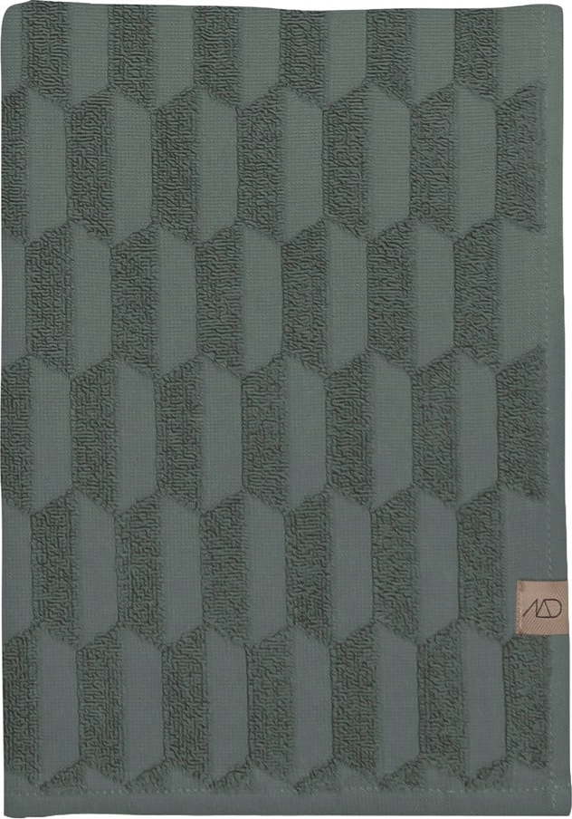 Tmavě zelený bavlněný ručník 50x95 cm Geo – Mette Ditmer Denmark