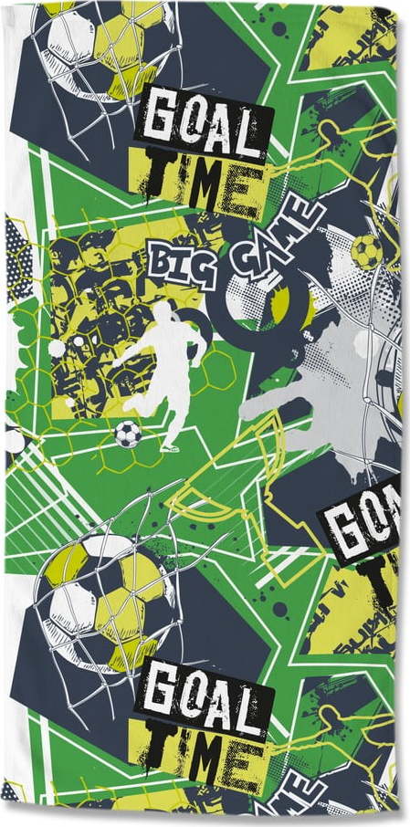 Zelená dětská sametová plážová osuška 75x150 cm Goaltime – Good Morning