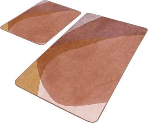 Hnědé sametové koupelnové předložky v sadě 2 ks 60x100 cm – Mila Home