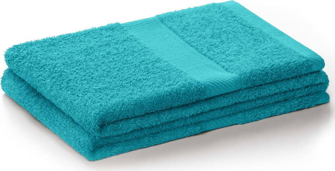 Modrý/tyrkysový froté ručník s příměsí bambusu 50x100 cm Bamby – DecoKing