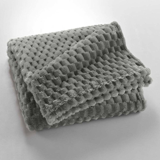 Šedá deka z mikroflanelu 125x150 cm Mini Frosty – douceur d'intérieur