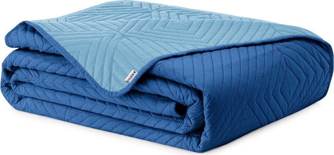 Modrý prošívaný přehoz z mikrovlákna 220x240 cm Softa – Restilo