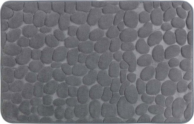 Šedá koupelnová předložka s paměťovou pěnou Wenko Grey, 80 x 50 cm