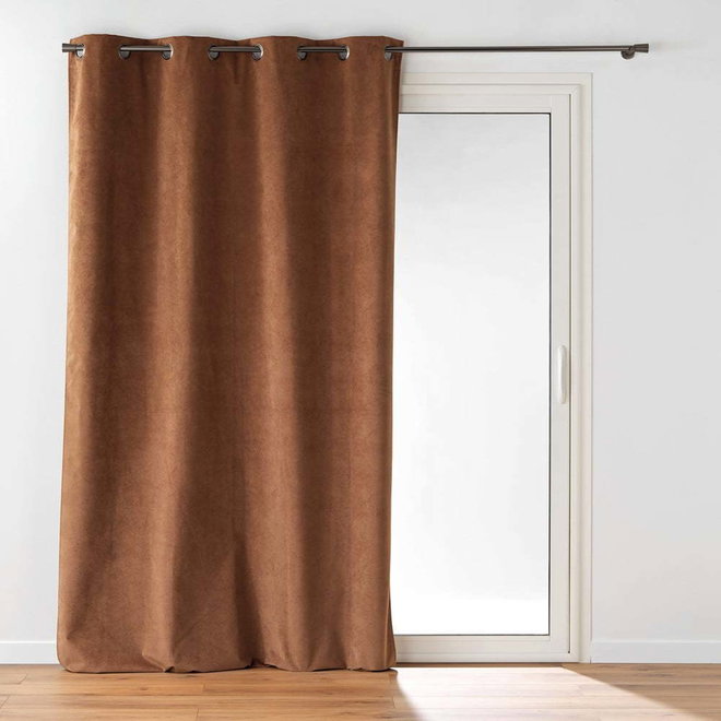 Hnědý sametový závěs 140x260 cm Olympe – douceur d'intérieur