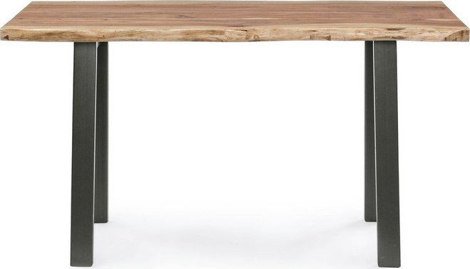 Černý/v přírodní barvě konzolový stolek s deskou z akácie 45x130 cm Aron – Bizzotto