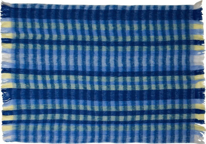 Modrá deka s příměsí vlny 140x200 cm Loom – Hübsch