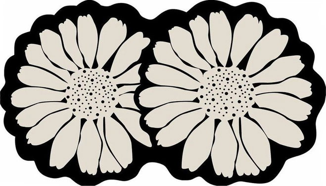 Černá/krémová koupelnová předložka 70x120 cm Flor Extrana – Foutastic