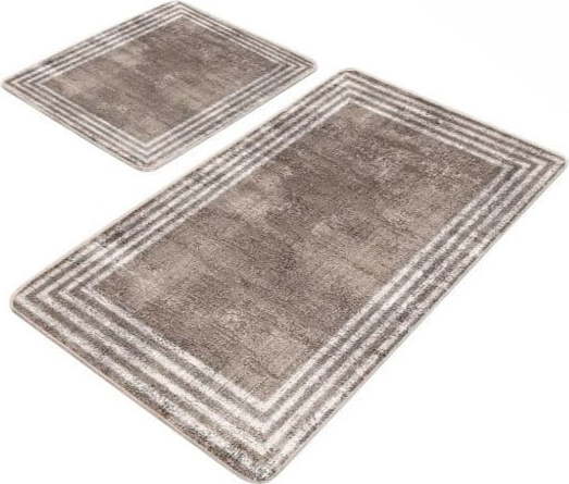 Hnědé sametové koupelnové předložky v sadě 2 ks 60x100 cm – Mila Home