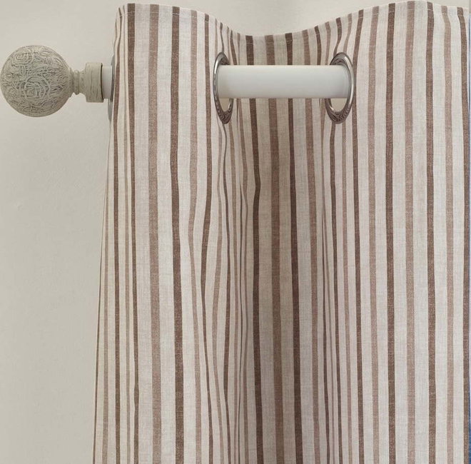 Hnědé závěsy v sadě 2 ks 168x183 cm Logan Stripe – Catherine Lansfield
