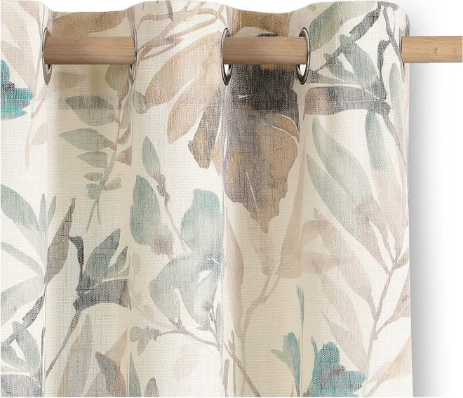 Krémový/šedomodrý závěs 135x250 cm Celesta – Restilo