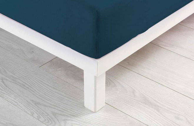 Tmavě modré napínací prostěradlo jersey 90x190 cm Jersy – douceur d'intérieur