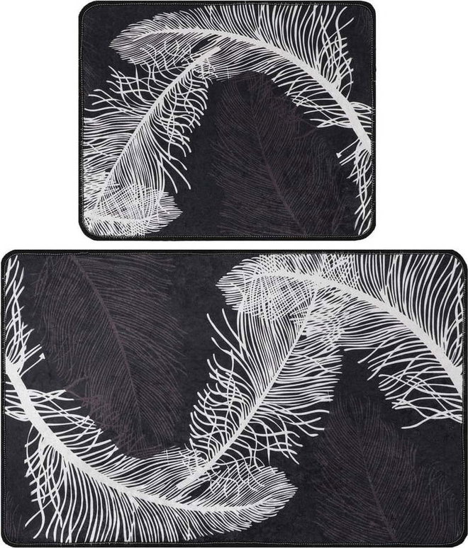 Antracitové koupelnové předložky v sadě 2 ks 60x100 cm Alisan – Foutastic