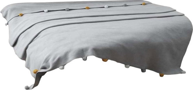Šedý fleecový přehoz 150x200 cm Pom Pom – Mijolnir