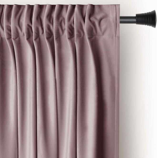 Světle hnědý sametový dimout závěs 140x245 cm Pleat – Restilo