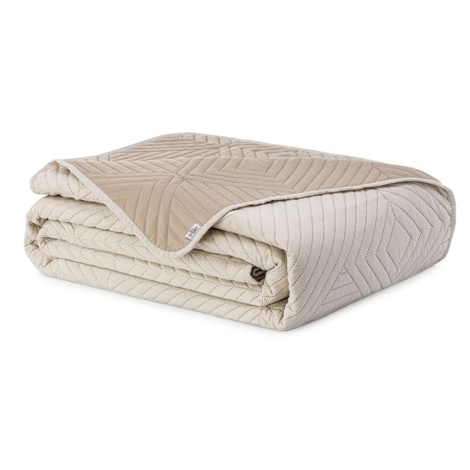 Béžový prošívaný přehoz z mikrovlákna 220x240 cm Softa – Restilo