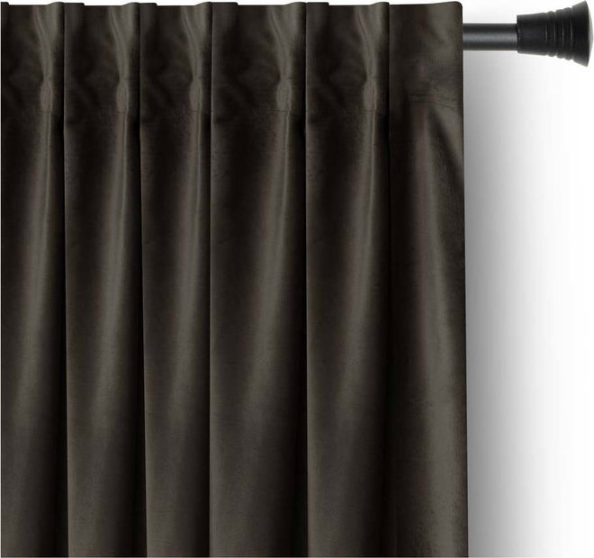 Hnědý sametový dimout závěs 140x270 cm – Restilo