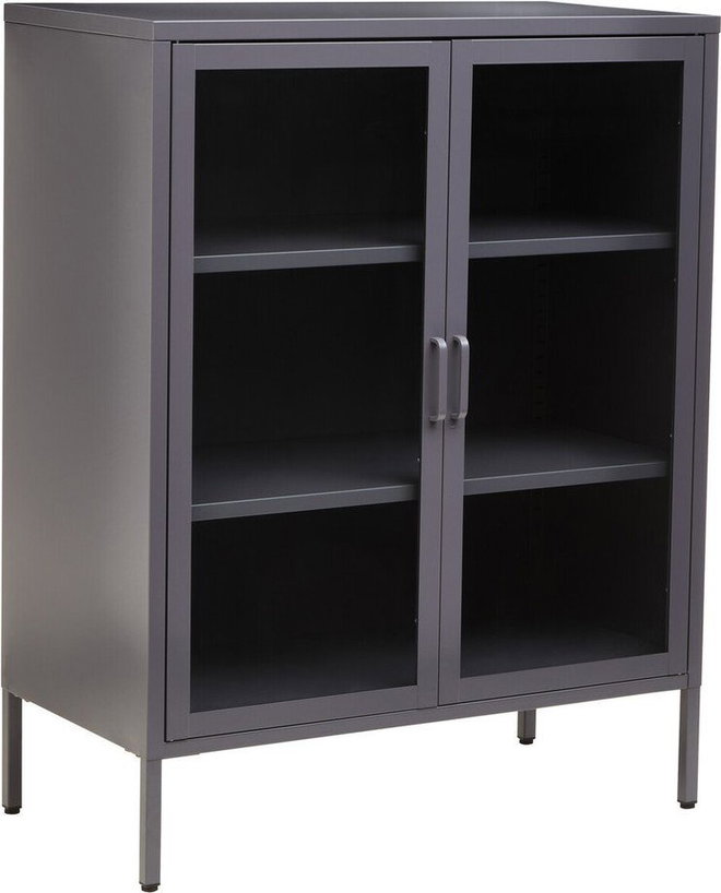 Šedá ocelová vitrína 80x102x40 cm Acier – Premier Housewares