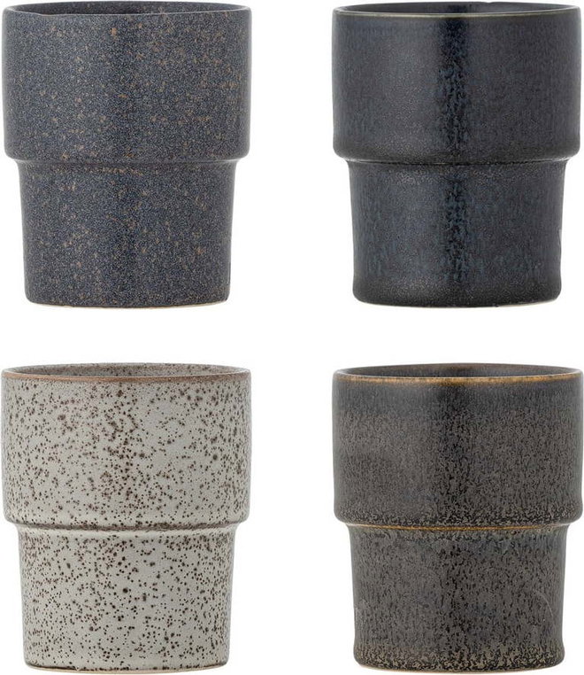 Hnědé šálky v sadě 4 ks na espresso z kameniny 150 ml Ewan – Bloomingville