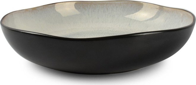 Černý/béžový hluboký talíř z kameniny ø 22,5 cm Lunar – Salt&Pepper