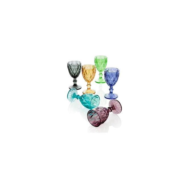 Sada 6 sklenic Brandani Diamante Goblet, 250 ml