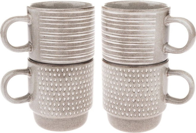 Světle hnědé keramické šálky v sadě 4 ks 290 ml – Dakls