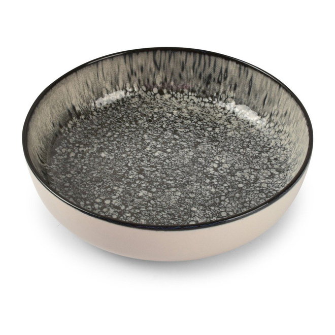 Černý/krémový hluboký talíř z kameniny ø 18,5 cm Gravel – ONA