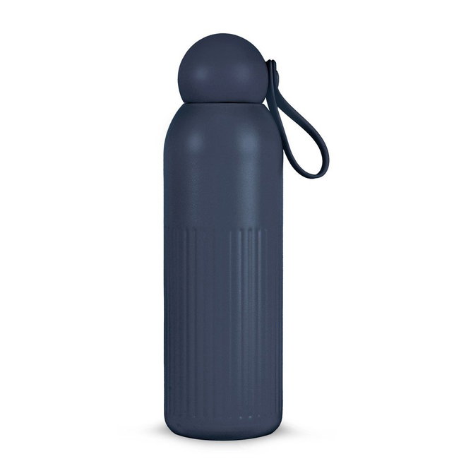 Modrá termoláhev s brčkem z nerezové oceli 500 ml Tekla – Sagaform