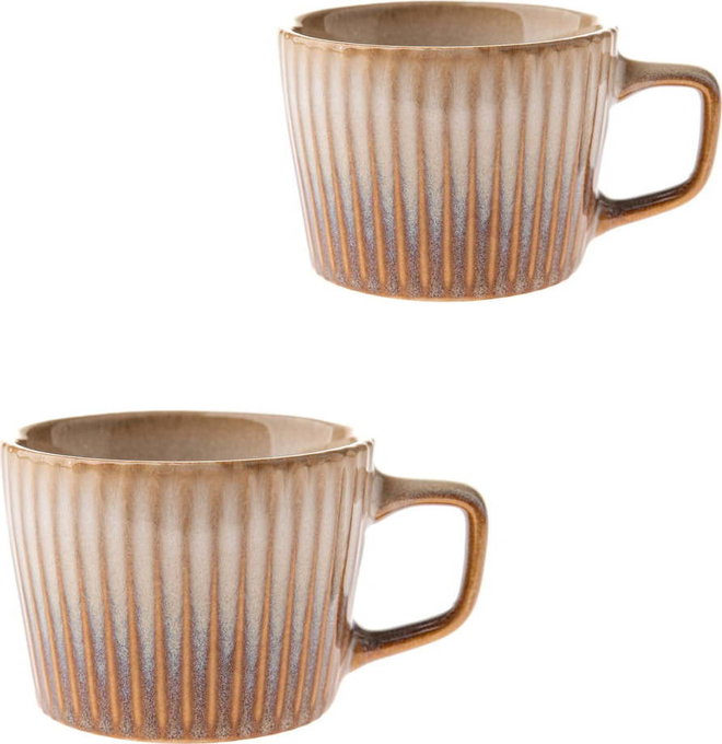 Béžové keramické hrnky v sadě 2 ks na cappuccino 190 ml Tone – Dakls