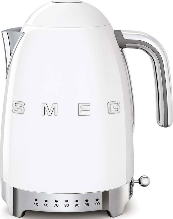 Bílá rychlovarná konvice z nerezové oceli 1,7 l Retro Style – SMEG