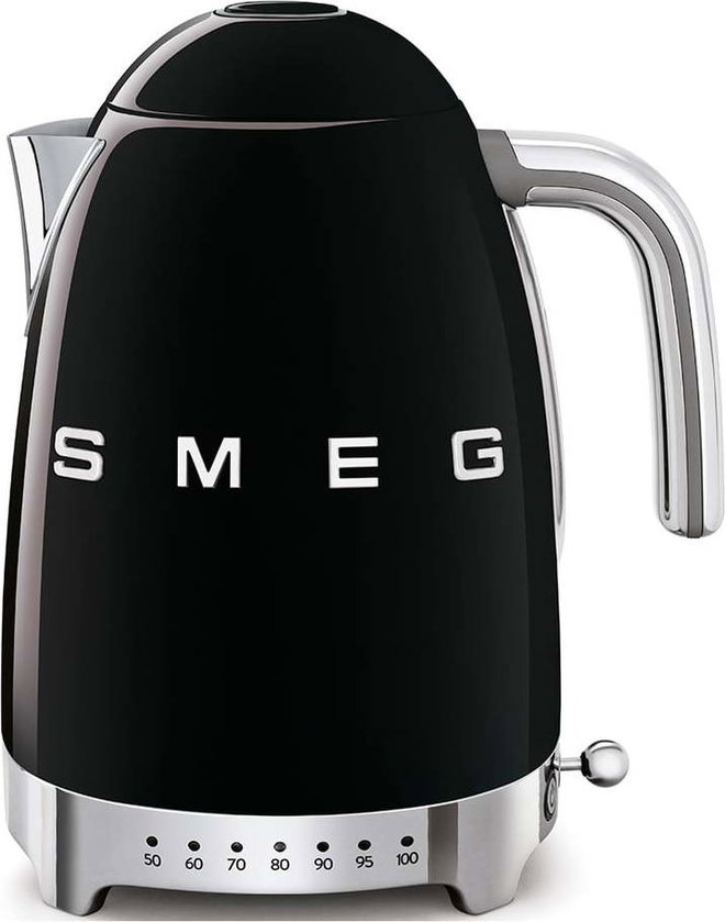 Černá rychlovarná konvice z nerezové oceli 1,7 l Retro Style – SMEG