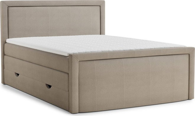 Béžová boxspring postel s úložným prostorem 160x200 cm Fresco – Maison de Rêve