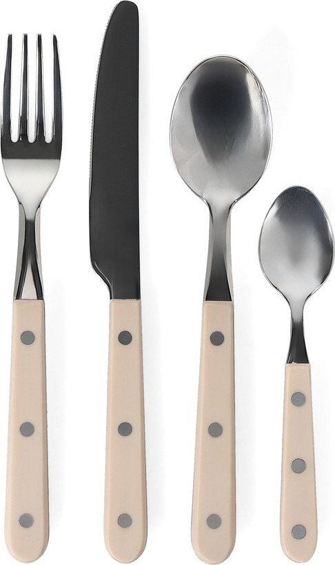 Béžový/ve stříbrné barvě nerezový příbor 16 ks pro 4 osoby Sierra – Salt&Pepper