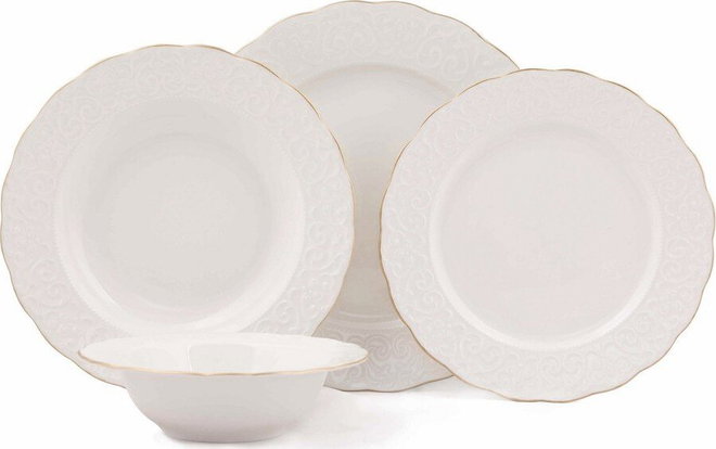 24dílná sada porcelánového nádobí Kutahya Simplicity