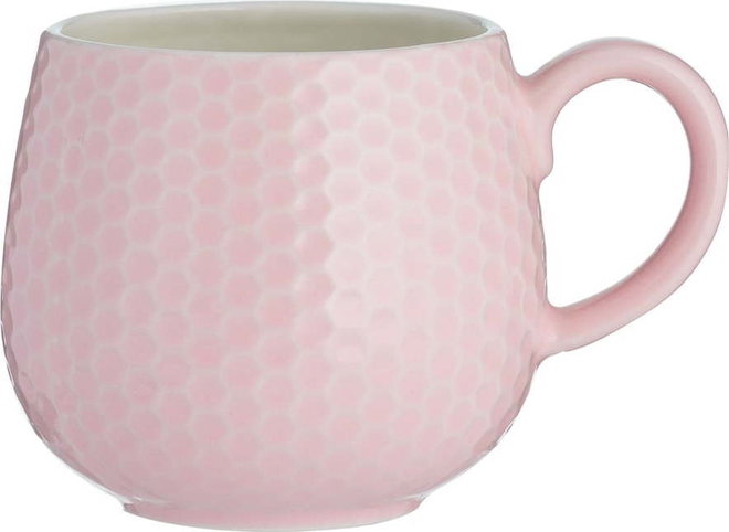 Světle růžový keramický hrnek Embossed Honeycomb – Mason Cash