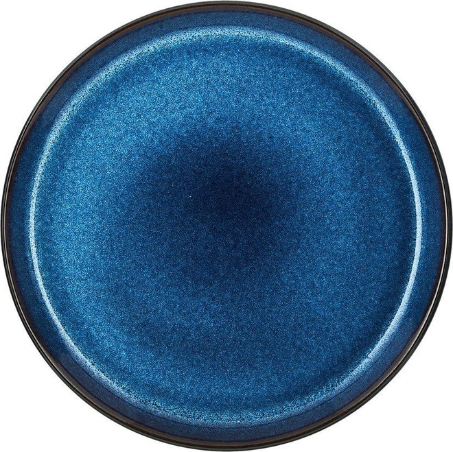 Černý/modrý dezertní talíř z kameniny ø 21 cm Gastro Dark Blue/Black – Bitz