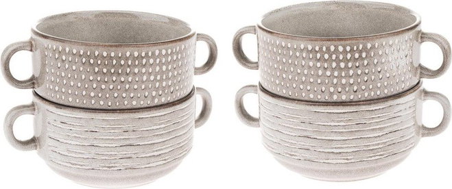 Světle hnědé keramické polévkové misky v sadě 4 ks 470 ml – Dakls