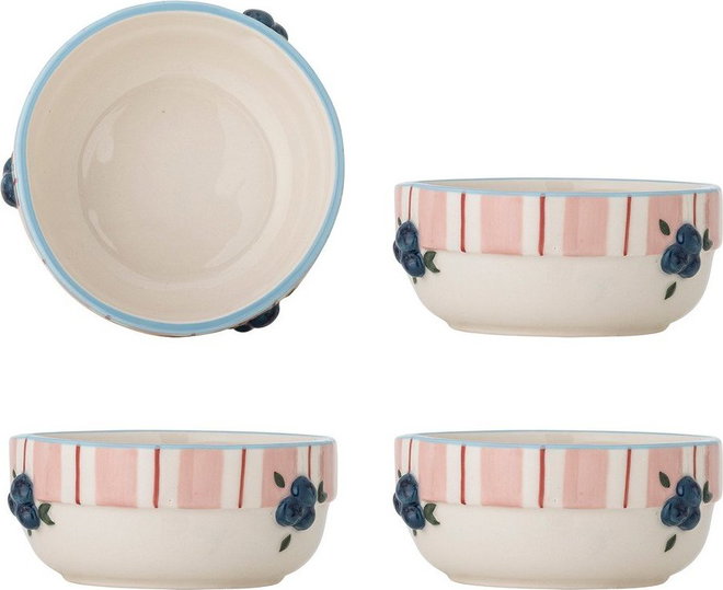 Růžové/krémové keramické polévkové misky v sadě 4 ks 295 ml Carry – Bloomingville