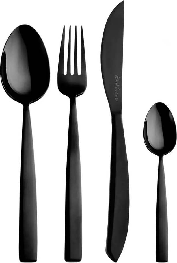 Černý nerezový příbor 24 ks Black Luxure – Orion