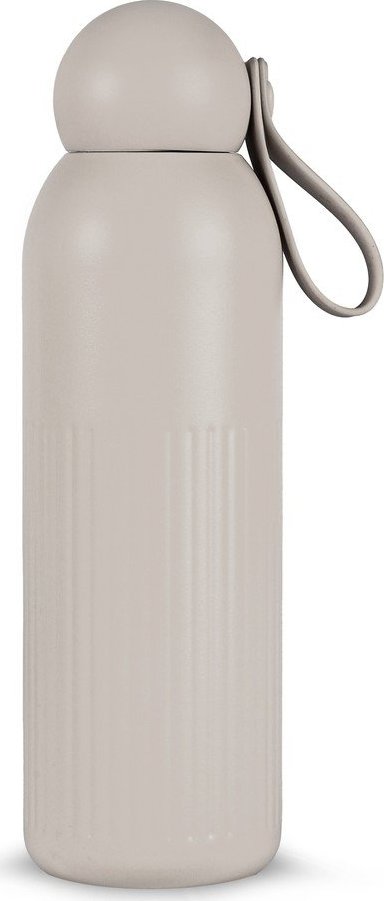 Béžová termoláhev s brčkem z nerezové oceli 500 ml Tekla – Sagaform