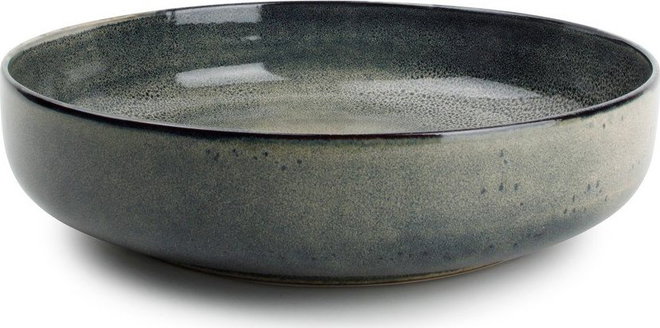 Zelený/šedý servírovací talíř z kameniny ø 28 cm Meridian – Salt&Pepper