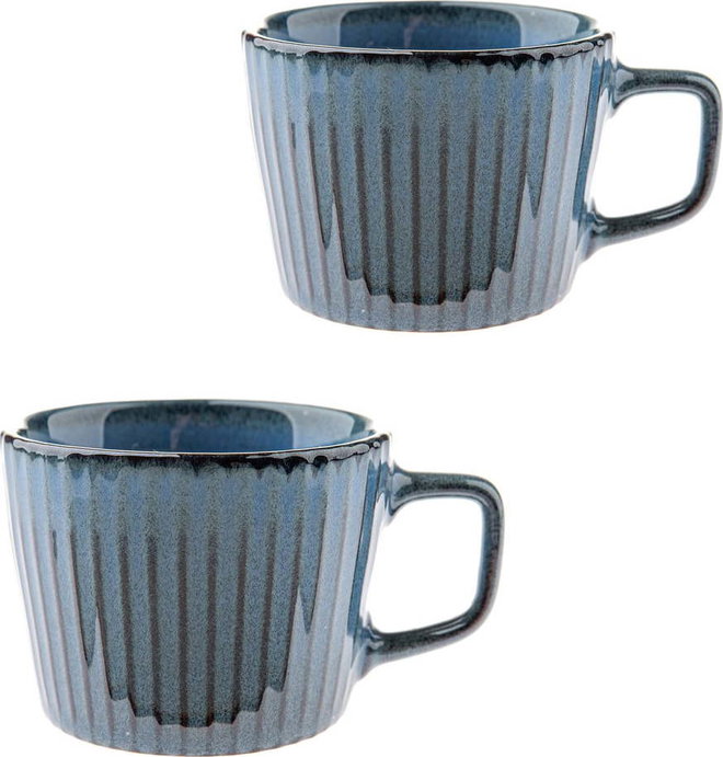 Modré keramické hrnky v sadě 2 ks na cappuccino 190 ml Tone – Dakls