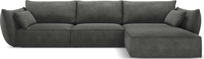Šedá rohová pohovka (pravý roh) Vanda – Mazzini Sofas