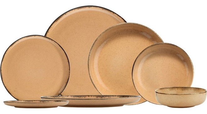 24dílná sada růžového porcelánového nádobí Kütahya Porselen Pearl