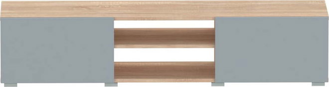 Šedý TV stolek v dekoru dubu 140x31 cm Podium - TemaHome